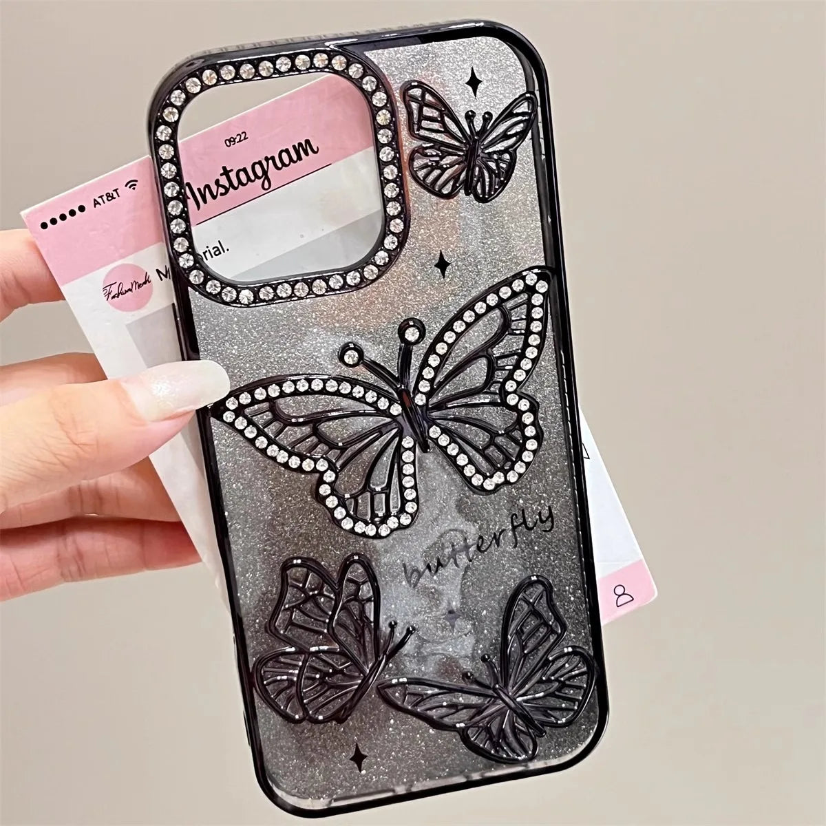 Weiches Silikon Diamant Schmetterling Transparent Plating Hülle für iPhone