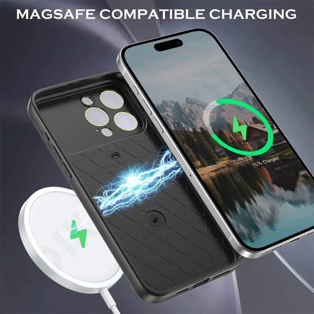 Stoßfeste iPhone 16/15 Magnetring-Halter MagSafe-Hülle