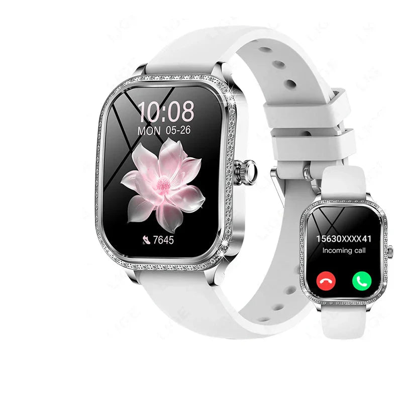 Stylische wasserdichte Smartwatch für Frauen mit Fitness-Tracking & Bluetooth-Anruffunktion