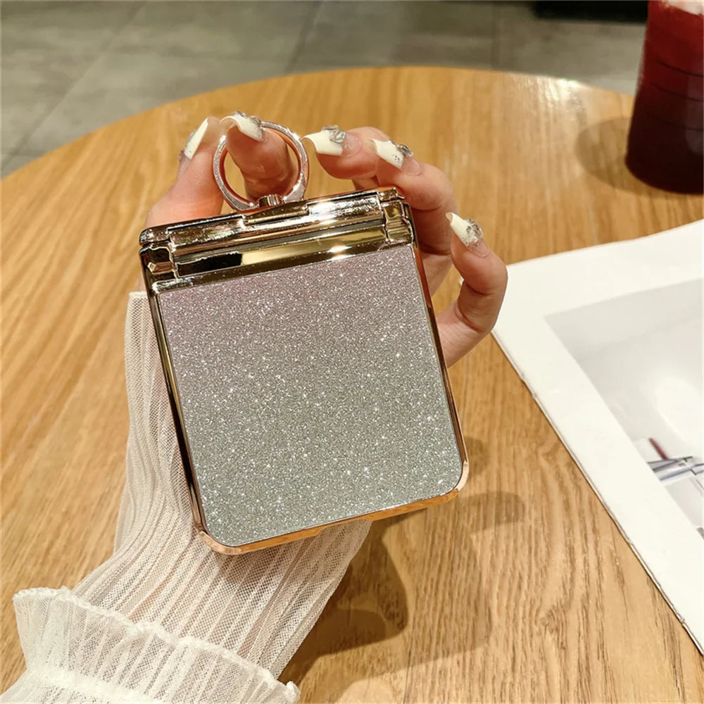 Gradient Glitter Diamond Samsung Z Flip Ring Halter Hülle
