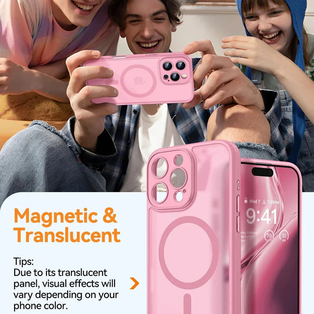 Schockfeste Hybrid iPhone MagSafe Matte Transparente Hülle