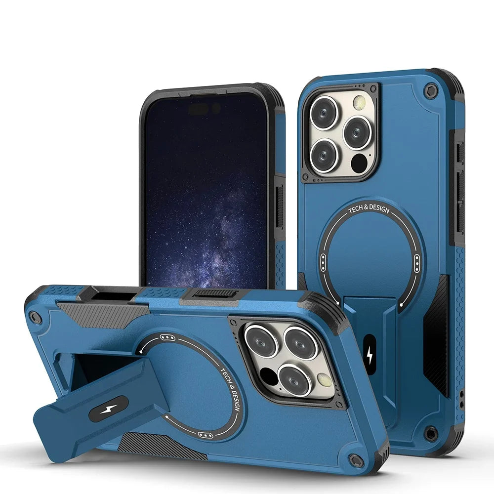 Armor MagSafe iPhone Kickstand Magnetische Stoßsichere Hülle