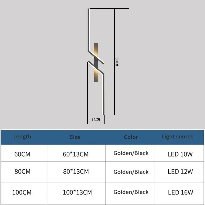 Moderne kreative Streifen-LED-Wandlampe - Minimalistische Schlafzimmer-Nachttischlampe