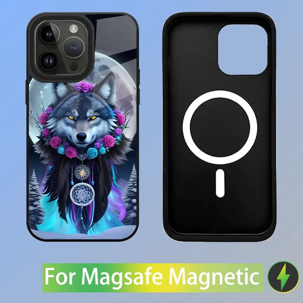 Traumfänger Wolf Magnetische Handyhülle für iPhone