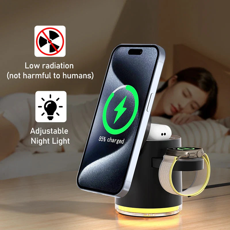 3-in-1 Wireless Charger & Nachtlampenstation