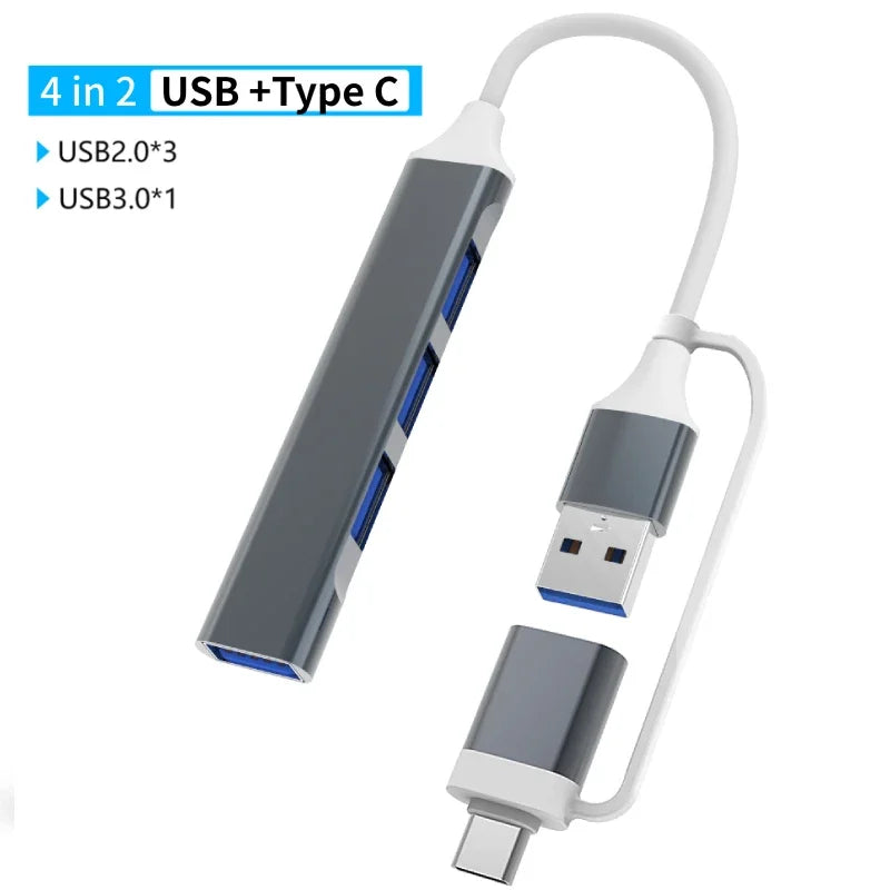 USB-C Dockingstation | Multiport-Adapter | USB 3.0 | SD/TF-Kartenleser | Audioausgang