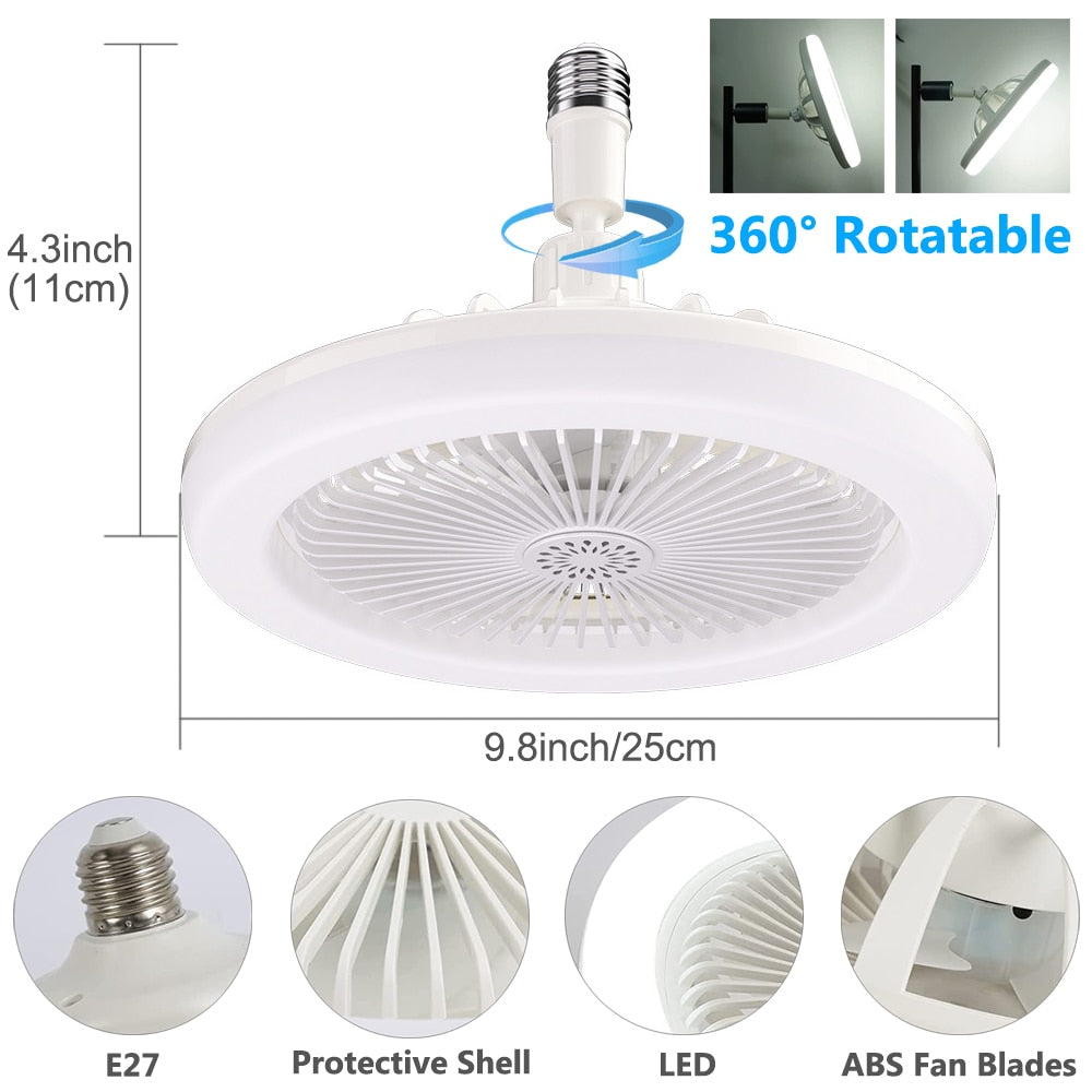 LED-Deckenventilator mit Fernbedienung, 3 Geschwindigkeiten, einstellbares Licht und Timer