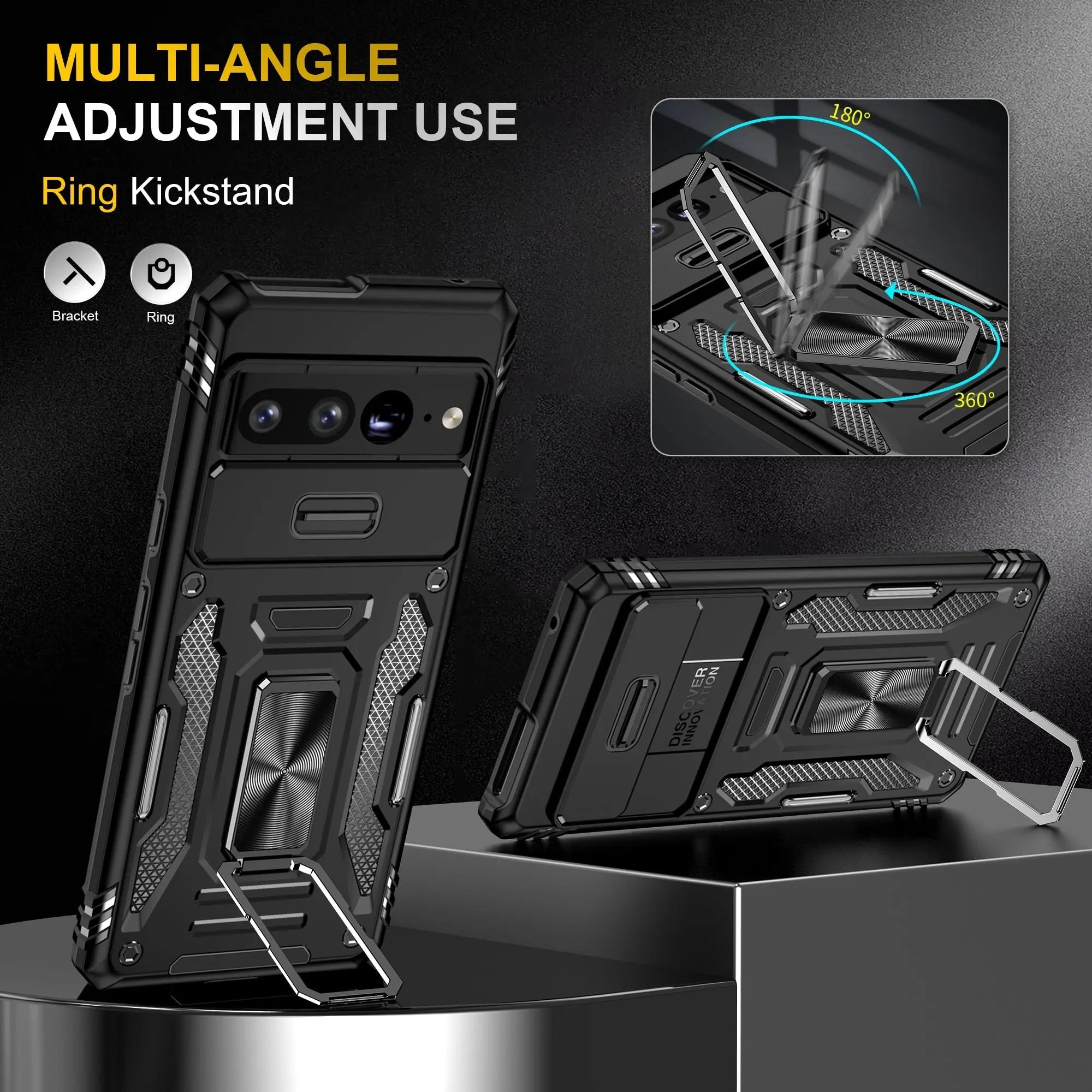 Zelara Kickstand Ring Stoßfeste Hülle für Google Pixel 7 / Google Pixel 7 Pro
