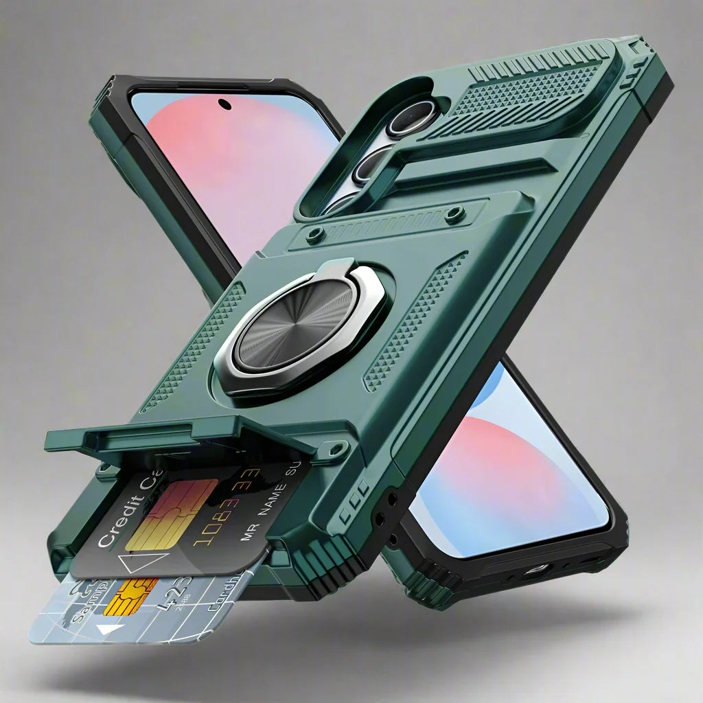 Stoßfeste Samsung Kartenhalterhülle mit magnetischem Ringhalter