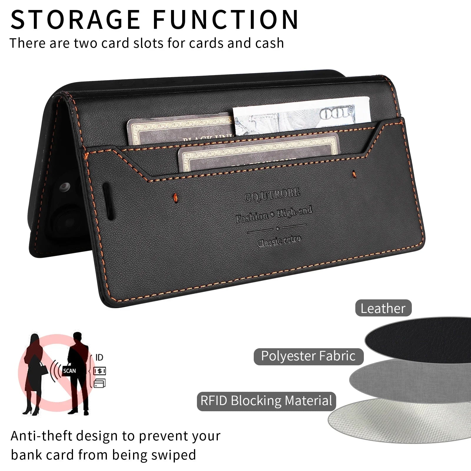 RFID Flip Leder Samsung S25/S24/S23 Magnetische Brieftaschenhülle