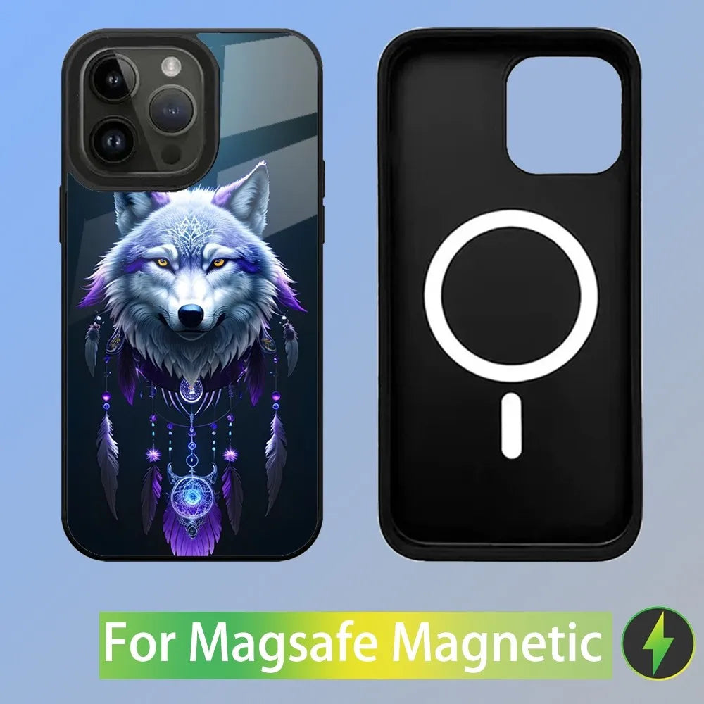 Traumfänger Wolf Magnetische Handyhülle für iPhone