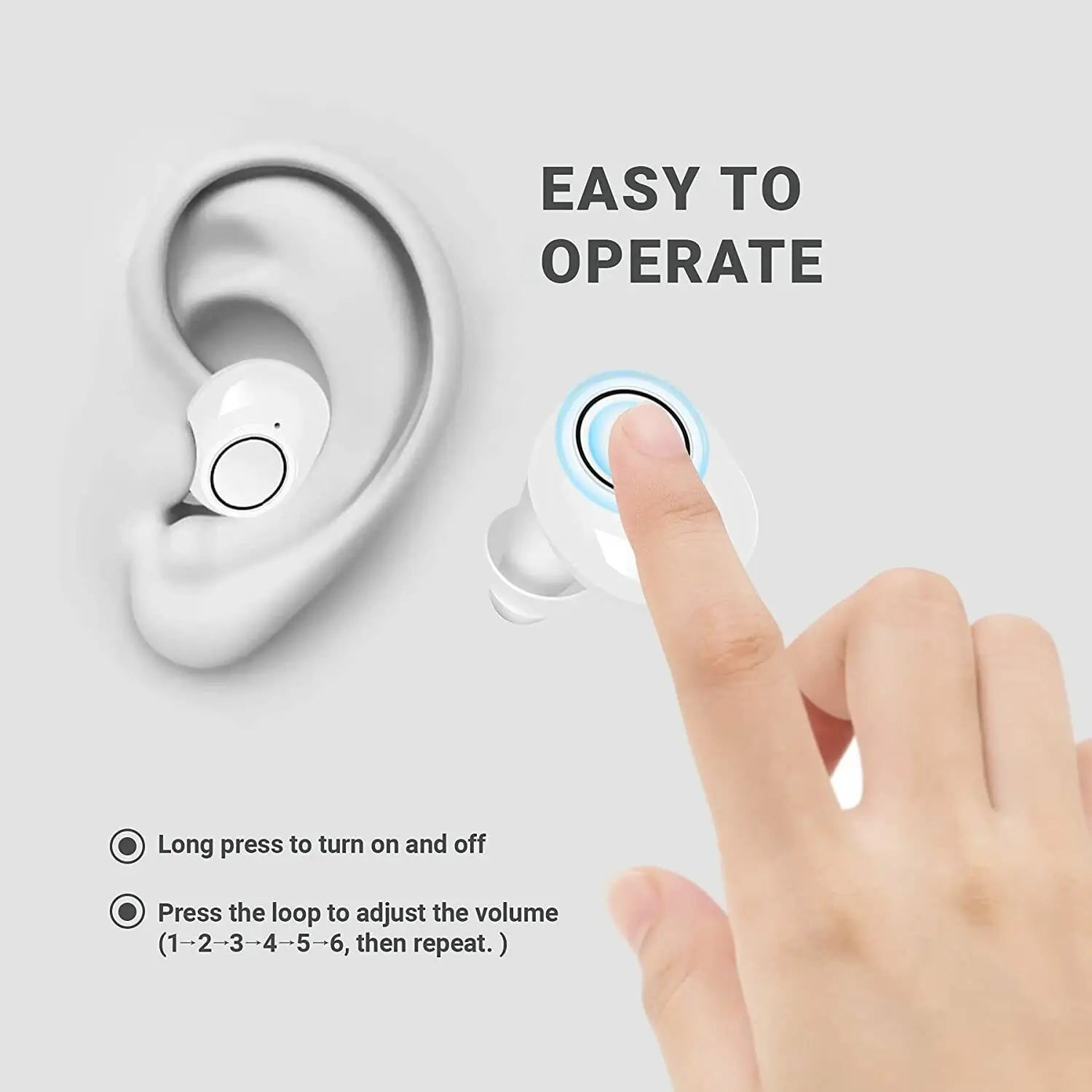 Bluetooth-Hörgeräte mit App-Steuerung – Wiederaufladbar, kompaktes Design für verbesserte Klangklarheit und mehrere Hörmodi