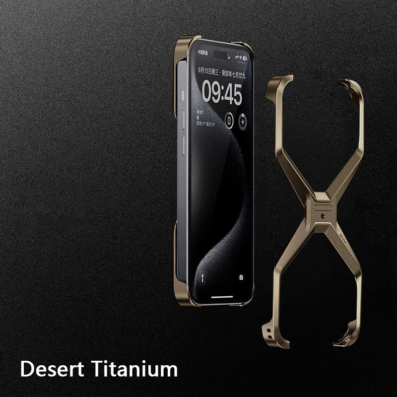 Premium Metallrandloses iPhone Case für 12-16 Pro Max