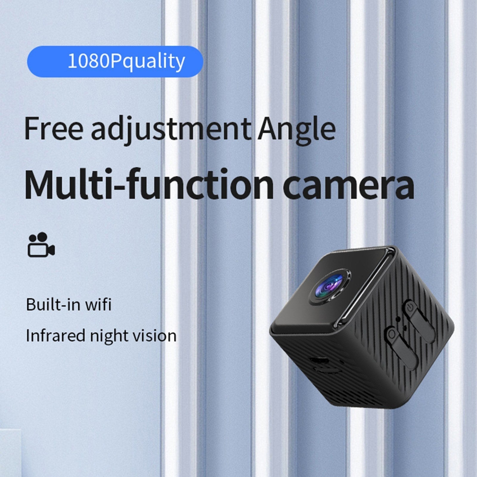 1080P Smart Home Sicherheitskamera mit Nachtsicht, 4-64GB Speicher, iWFCam App Steuerung