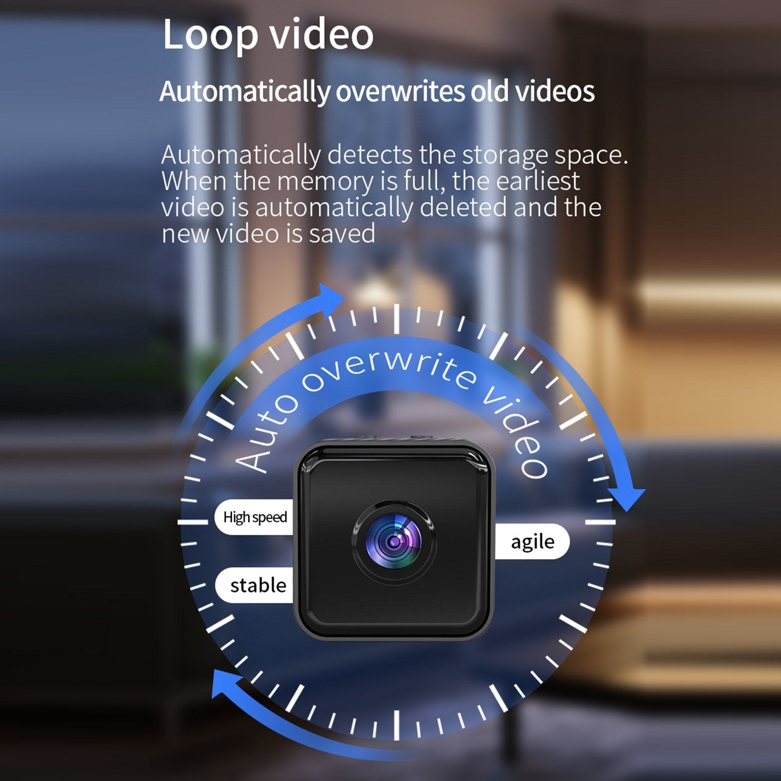 1080P Smart Home Sicherheitskamera mit Nachtsicht, 4-64GB Speicher, iWFCam App Steuerung