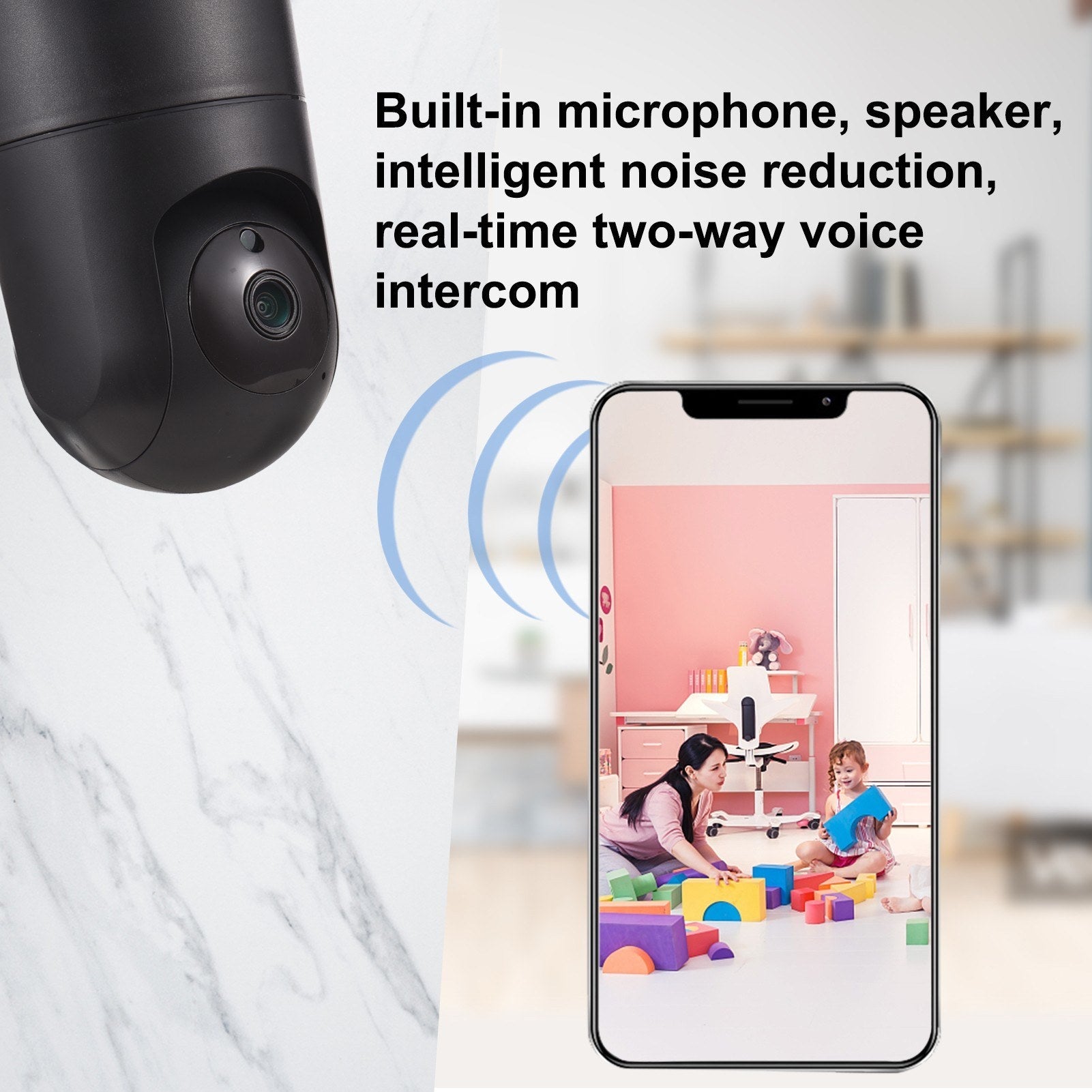 Indoor 2MP Sicherheitskamera mit Schwenk-Neigetechnik, Babyphone, intelligente Bewegungsverfolgung, Nachtsicht, Zwei-Wege-Audio