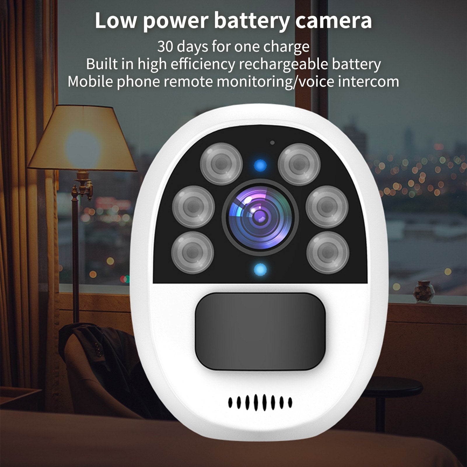 Solarbetriebene 1080P WiFi-Sicherheitskamera mit Solarpanel