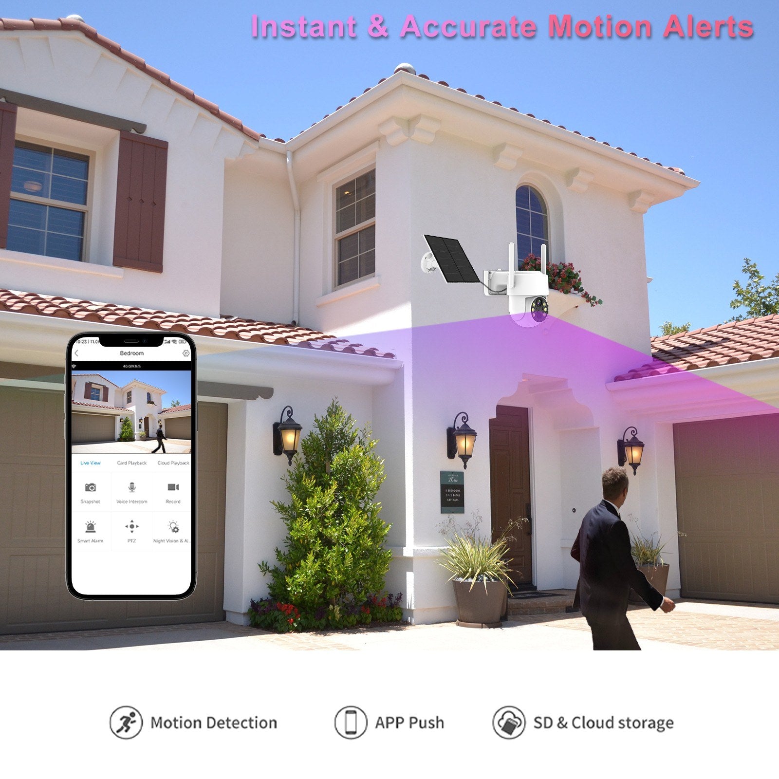4MP Solar-betriebene WiFi Sicherheitskamera mit niedrigem Energieverbrauch