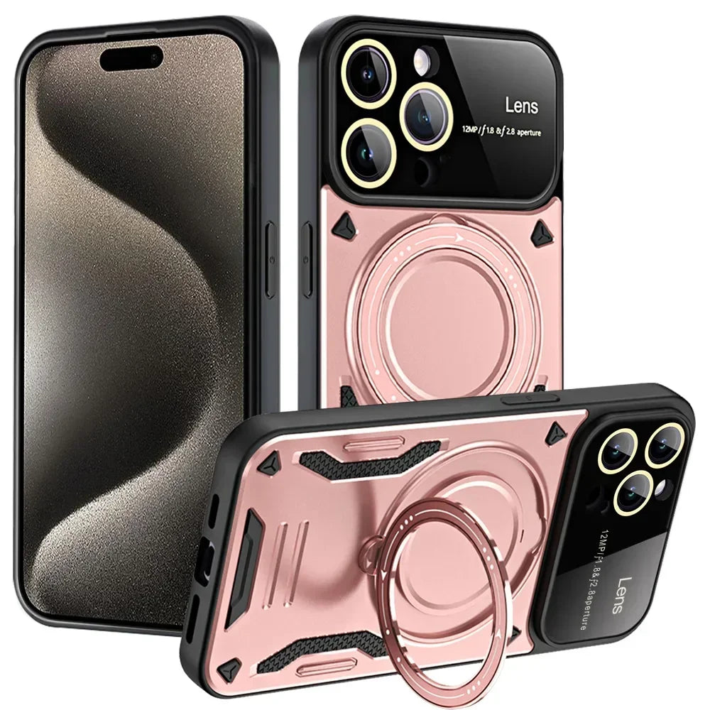 Stoßfeste iPhone 16/15 Magnetring-Halter MagSafe-Hülle
