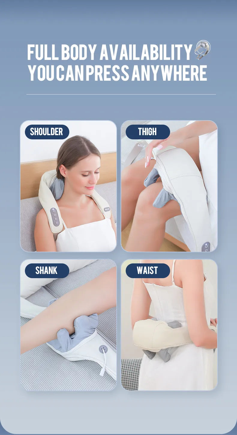 Tragbares Massagegerät mit Wärme für gezielte Nacken- und Schultermassage