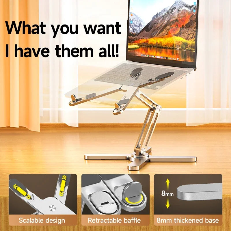 Laptop Ständer | 360° Rotation | Faltbar & Verstellbar | Aluminium