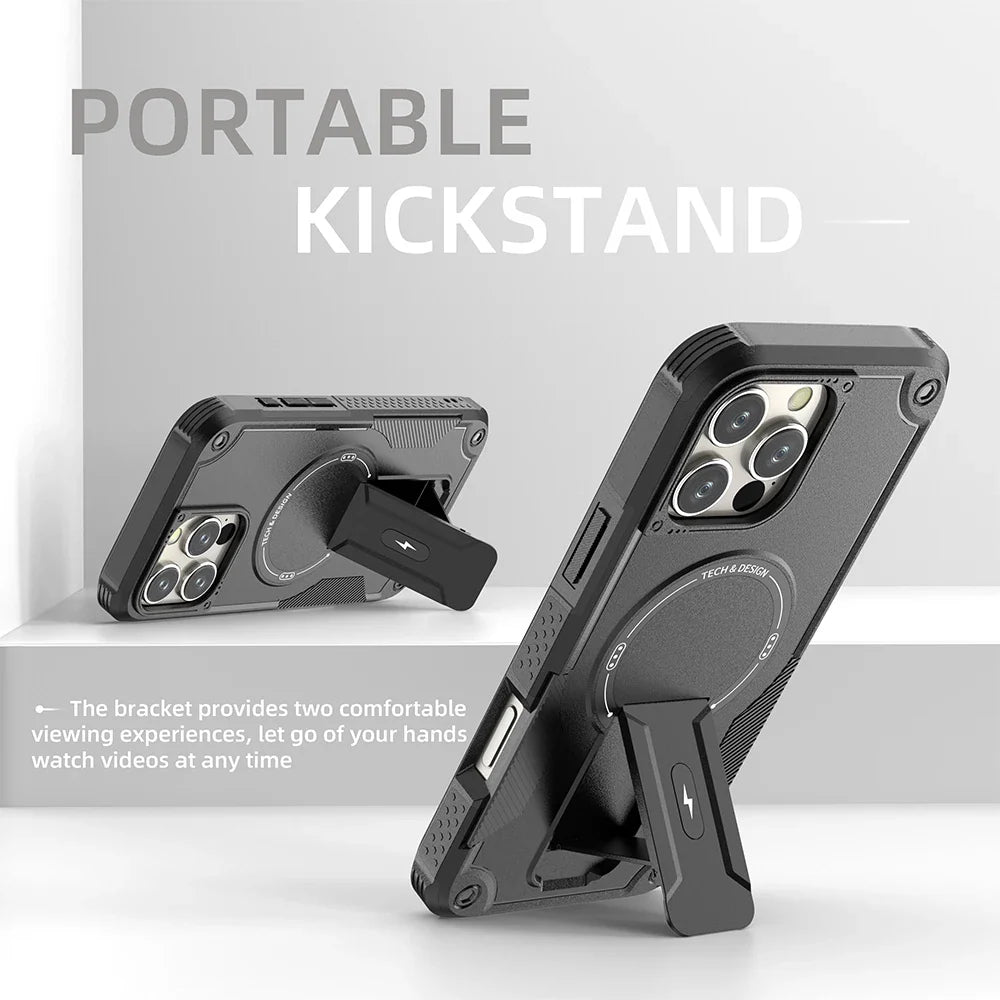 Armor MagSafe iPhone Kickstand Magnetische Stoßsichere Hülle