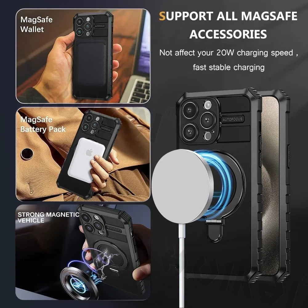 MagSafe iPhone 16/15 Ring Halter Magnetische Stoßfeste Hülle