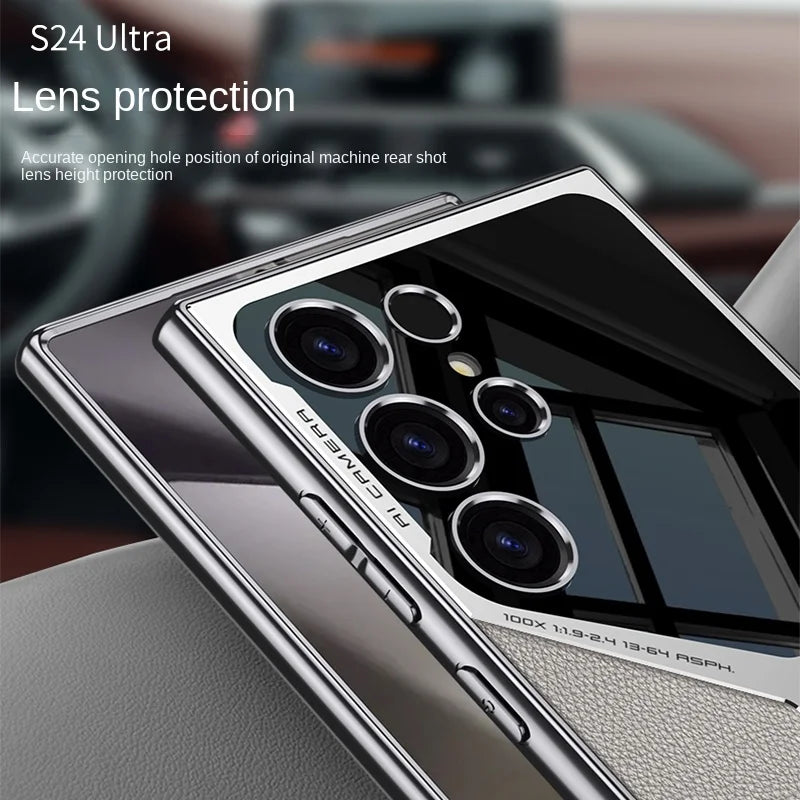 Stoßfeste Leder-Handyhülle für Samsung Galaxy