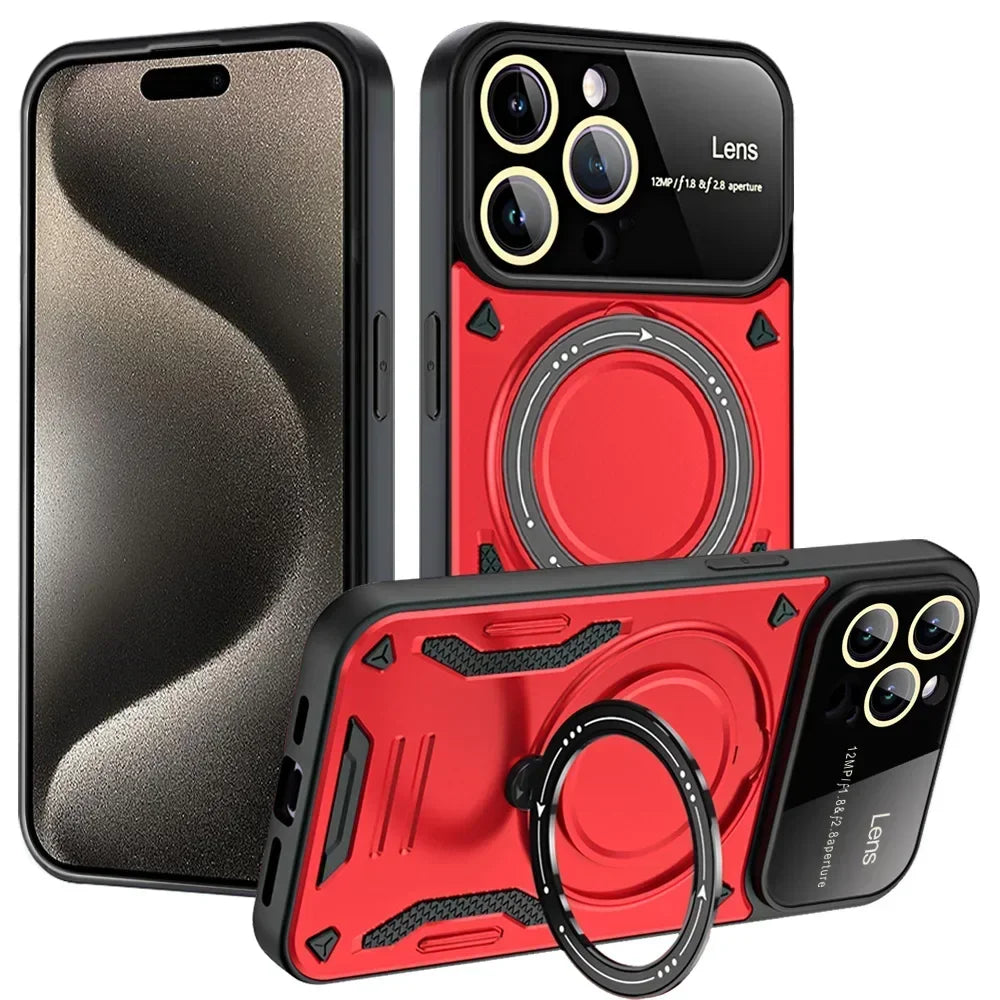 Stoßfeste iPhone 16/15 Magnetring-Halter MagSafe-Hülle
