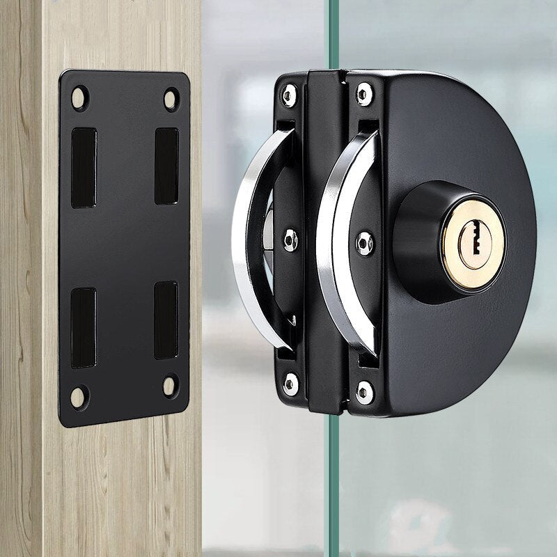 Schiebetür Edelstahl Sicherheitsglas Türschloss