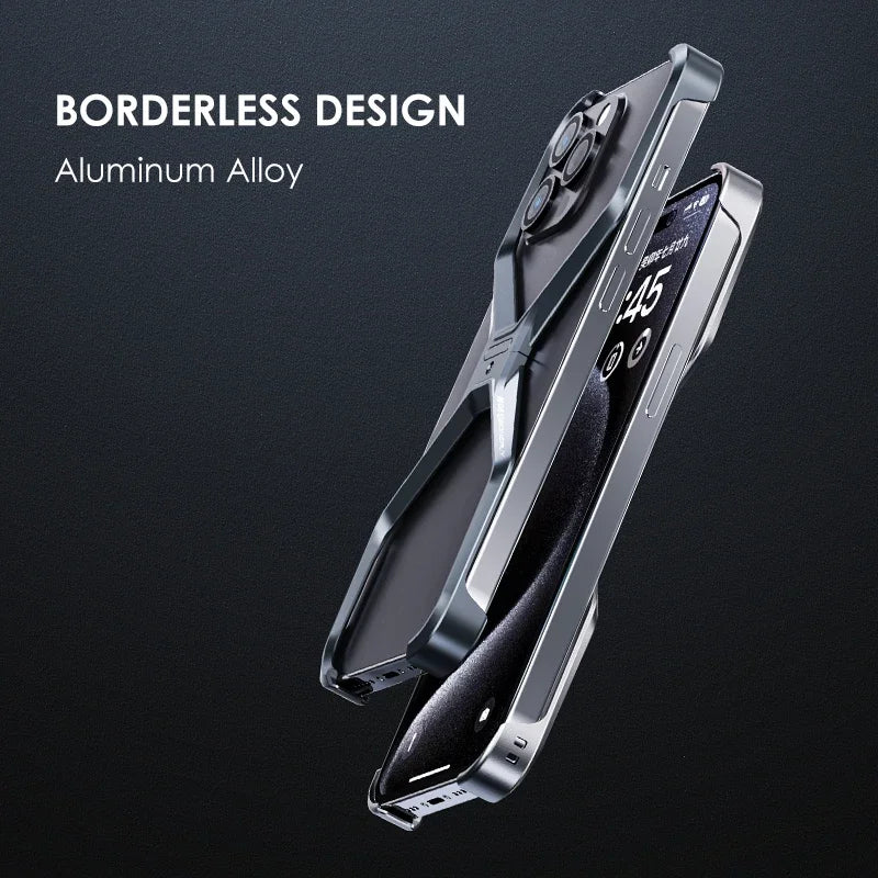 Premium Metallrandloses iPhone Case für 12-16 Pro Max