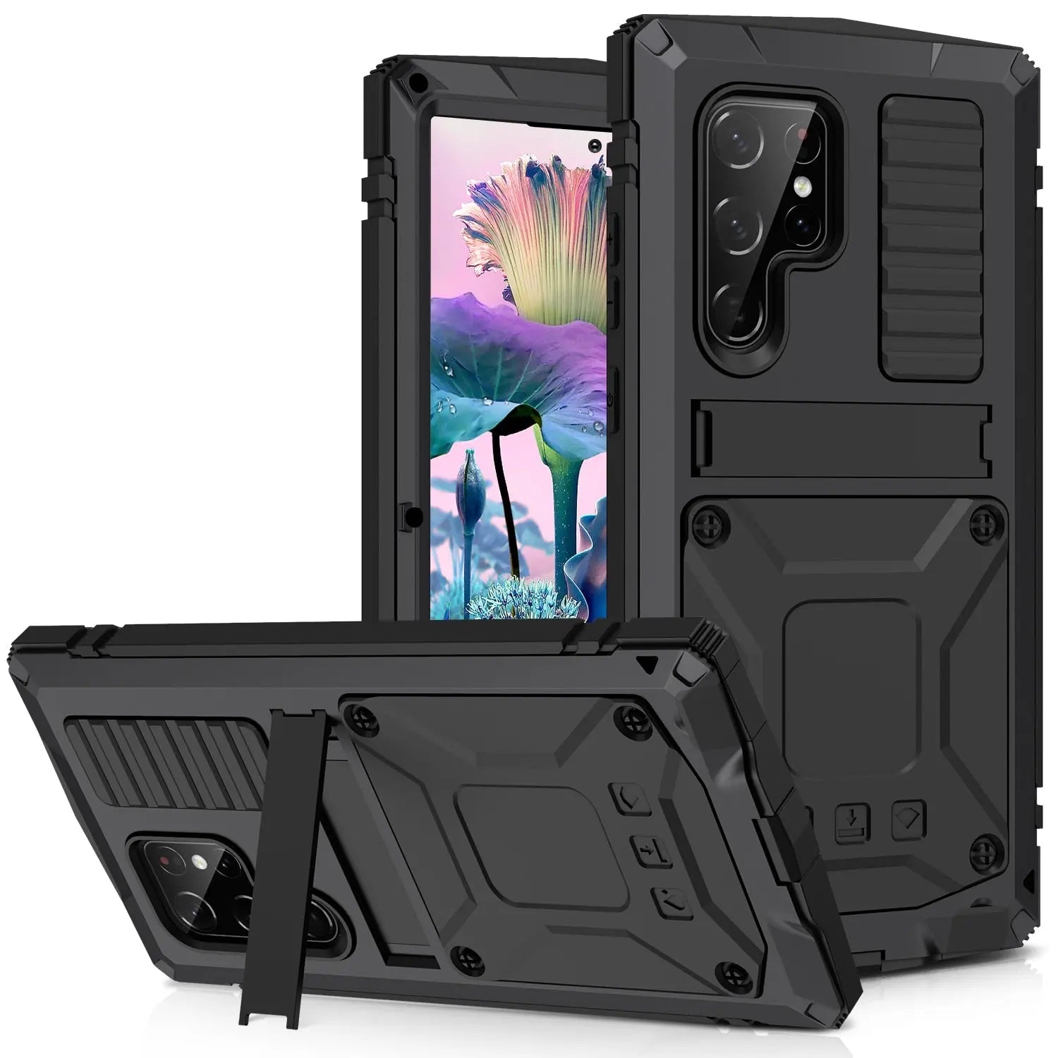 Robuster 360°-Komplettschutz aus Metall in Militärqualität für Samsung S23 Ultra