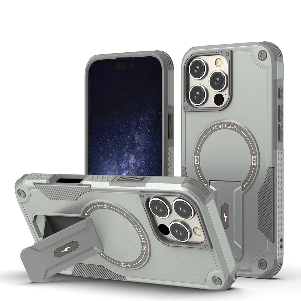 Armor MagSafe iPhone Kickstand Magnetische Stoßsichere Hülle