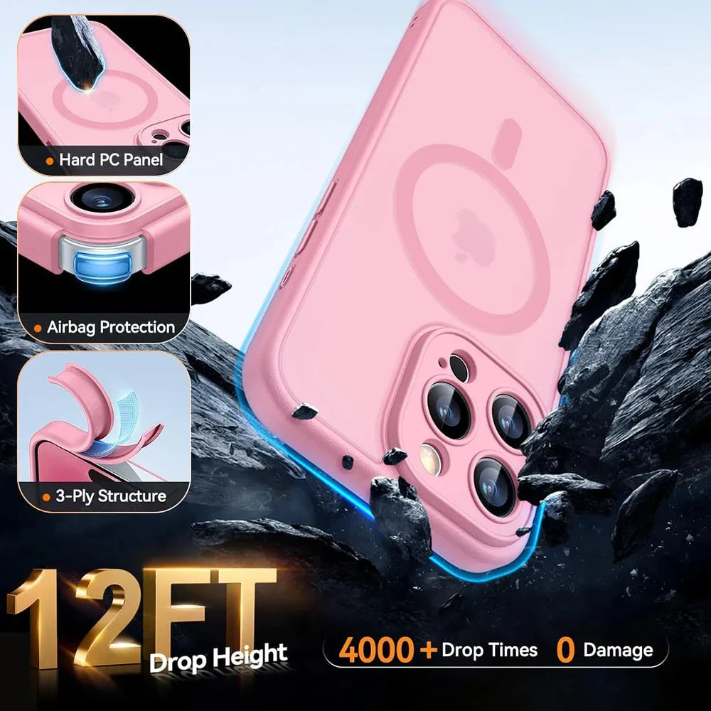 Schockfeste Hybrid iPhone MagSafe Matte Transparente Hülle