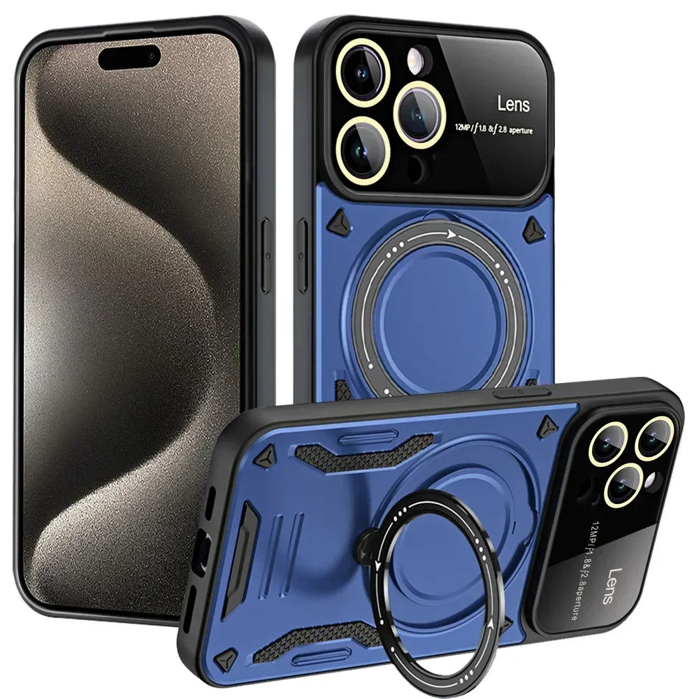 Stoßfeste iPhone 16/15 Magnetring-Halter MagSafe-Hülle