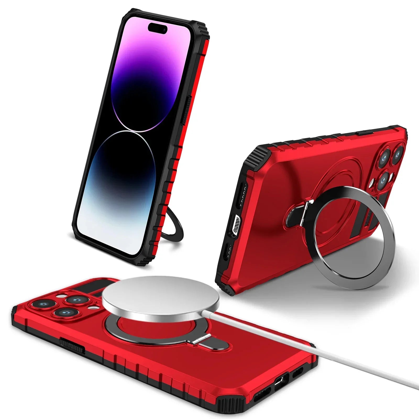 MagSafe iPhone 16/15 Ring Halter Magnetische Stoßfeste Hülle
