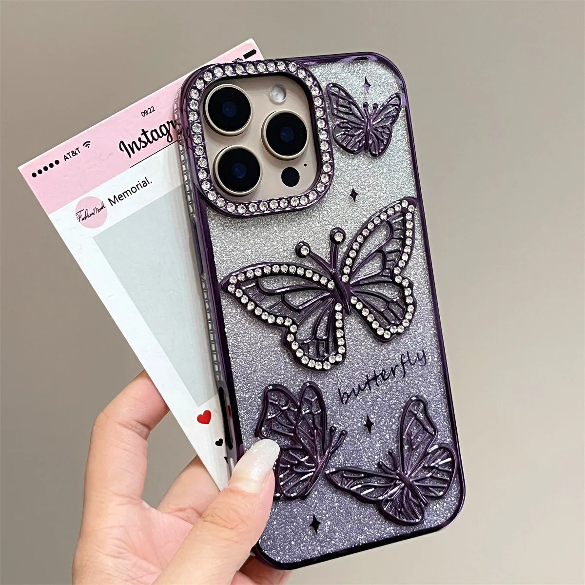 Weiches Silikon Diamant Schmetterling Transparent Plating Hülle für iPhone