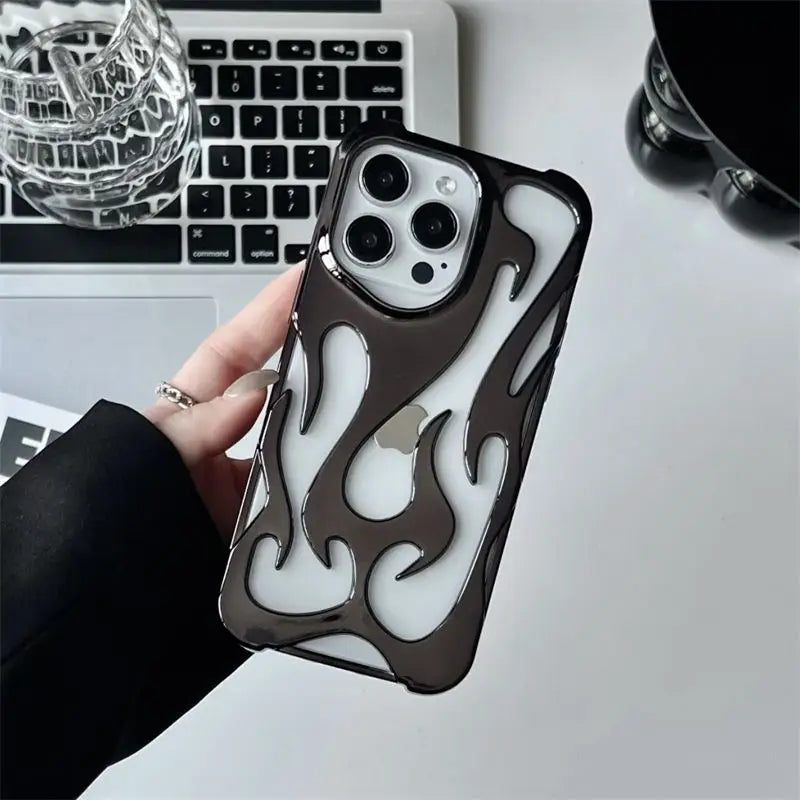 Inferno 3D Flamme Hohle Handytasche – Schlankes & Stoßfestes Design