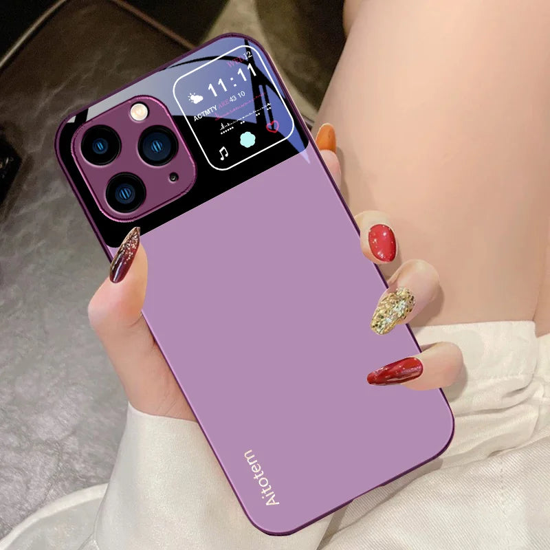 CrystalView – Premium schwarzes gehärtetes Glas Cover für iPhone