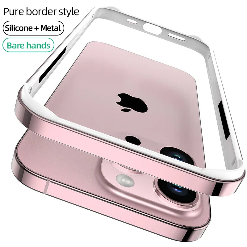 Luxus Silikonrahmen Hybrid Aluminium Bumper Hülle für iPhone