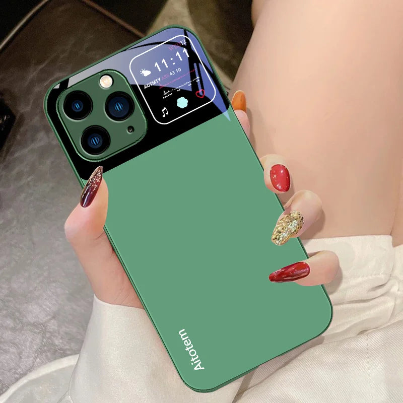 CrystalView – Premium schwarzes gehärtetes Glas Cover für iPhone