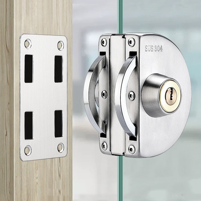 Schiebetür Edelstahl Sicherheitsglas Türschloss