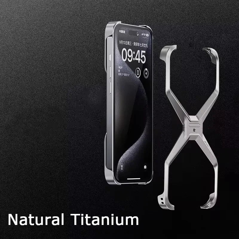 Premium Metallrandloses iPhone Case für 12-16 Pro Max