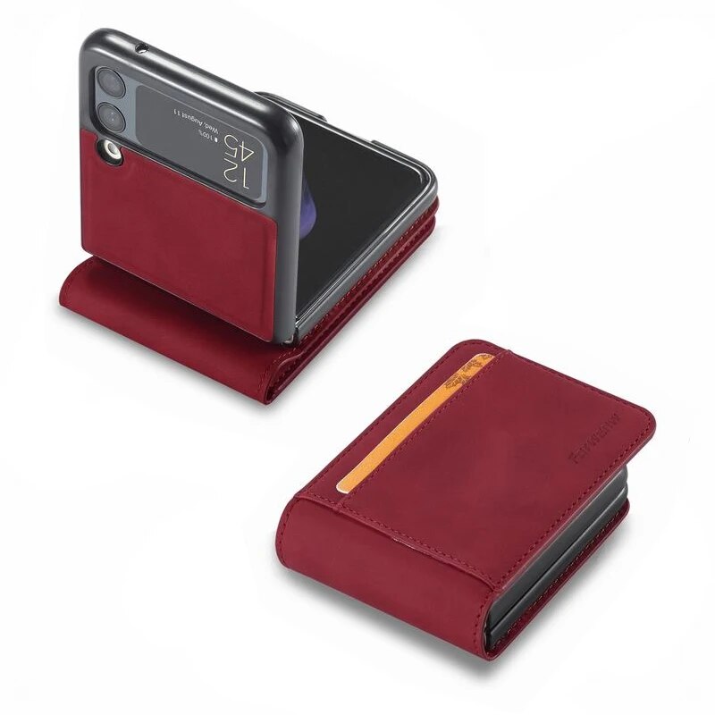 Leder Wallet Case für Karten für Samsung Galaxy Z Flip