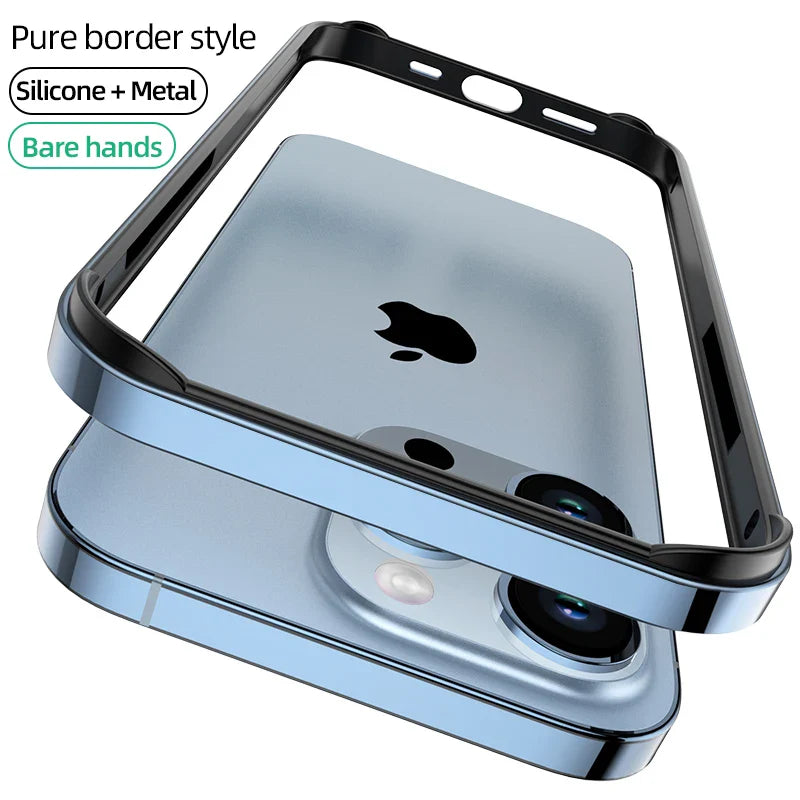 Luxus Silikonrahmen Hybrid Aluminium Bumper Hülle für iPhone