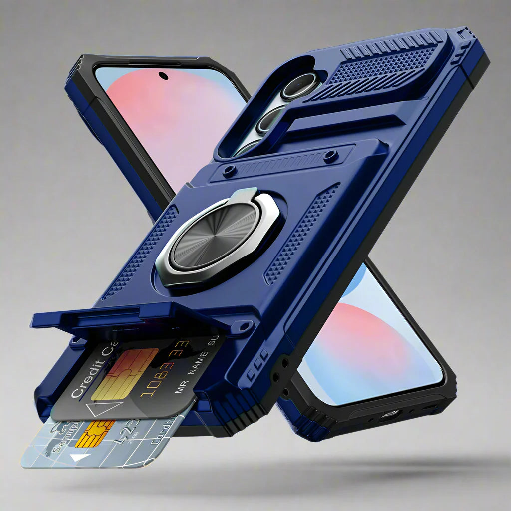 Stoßfeste Samsung Kartenhalterhülle mit magnetischem Ringhalter
