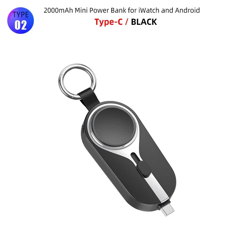 (1+1 GRATIS) Tragbare Powerbank für Iphone, Apple Watch und Android