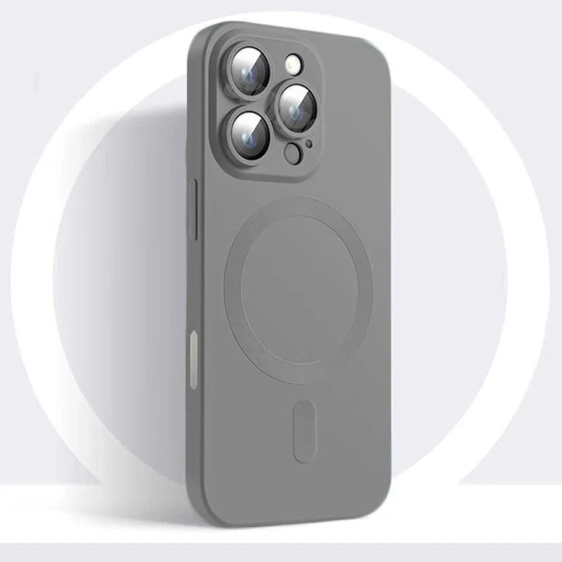 Luxuriöse matte schwarze MagSafe iPhone-Hülle