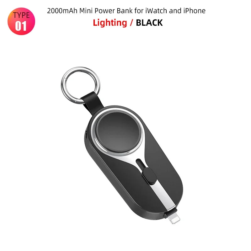 (1+1 GRATIS) Tragbare Powerbank für Iphone, Apple Watch und Android