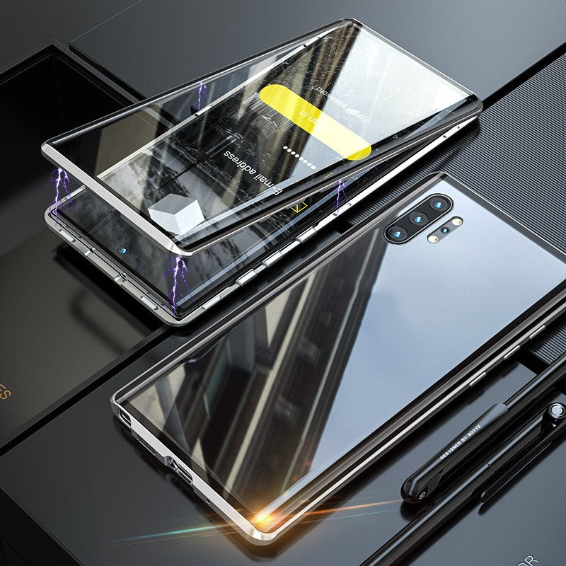 Magnetische gehärtete Glas doppelseitige Handytasche für Samsung